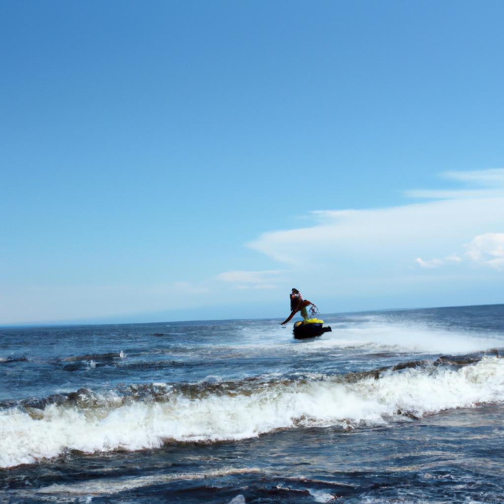 Person engaged in water sports
