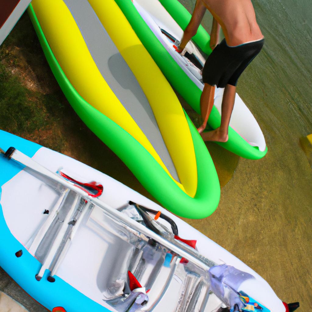 Person renting water sports equipment